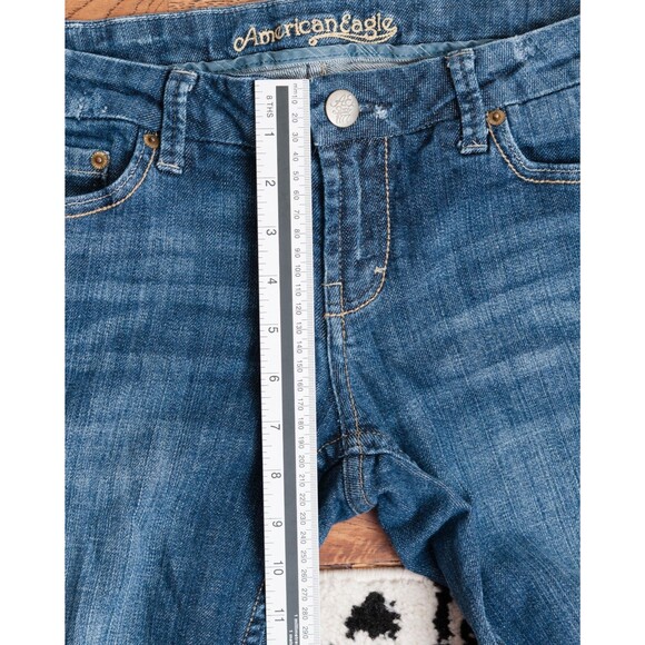 Vintage American Eagle Jeans Low Rise Flare Womens 8 R Medium Wash Y2K - Picture 11 of 15